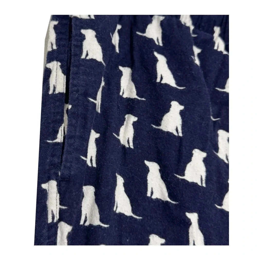 J.Crew Mercantile Men Navy Blue Dog Print Cotton Pajama Pants Drawstring Large L